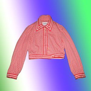 Vintage 70s/80s cropped red checkered jacket